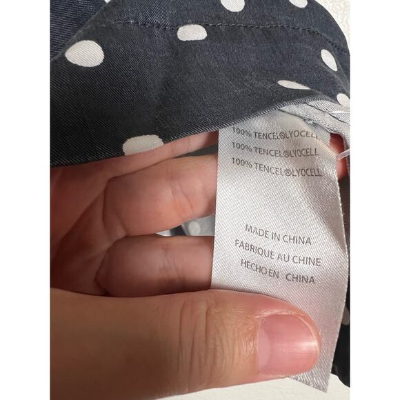 DL1961 Dennet Tie-Strap Polka-Dot Print Ruffled Cropped Tank Top Size Medium - Picture 11 of 11